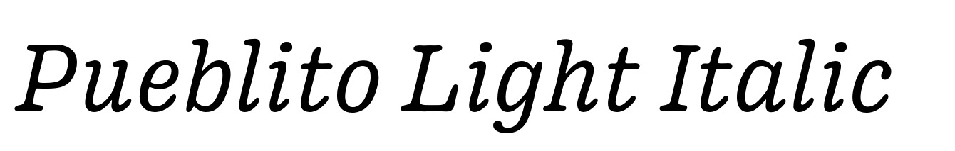 Pueblito Light Italic